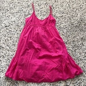 American Eagle Hot Pink and White Polka Dot Dress